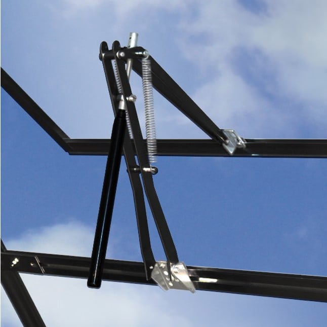 greenhouse automatic window opener in a greenhouse