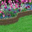 Rubber edging brick border with pink flowers