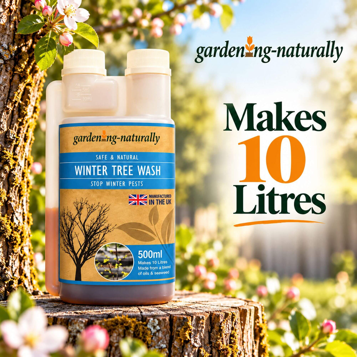 Bottle of garden-naturally Winter Tree Wash Makes 10 Litres.