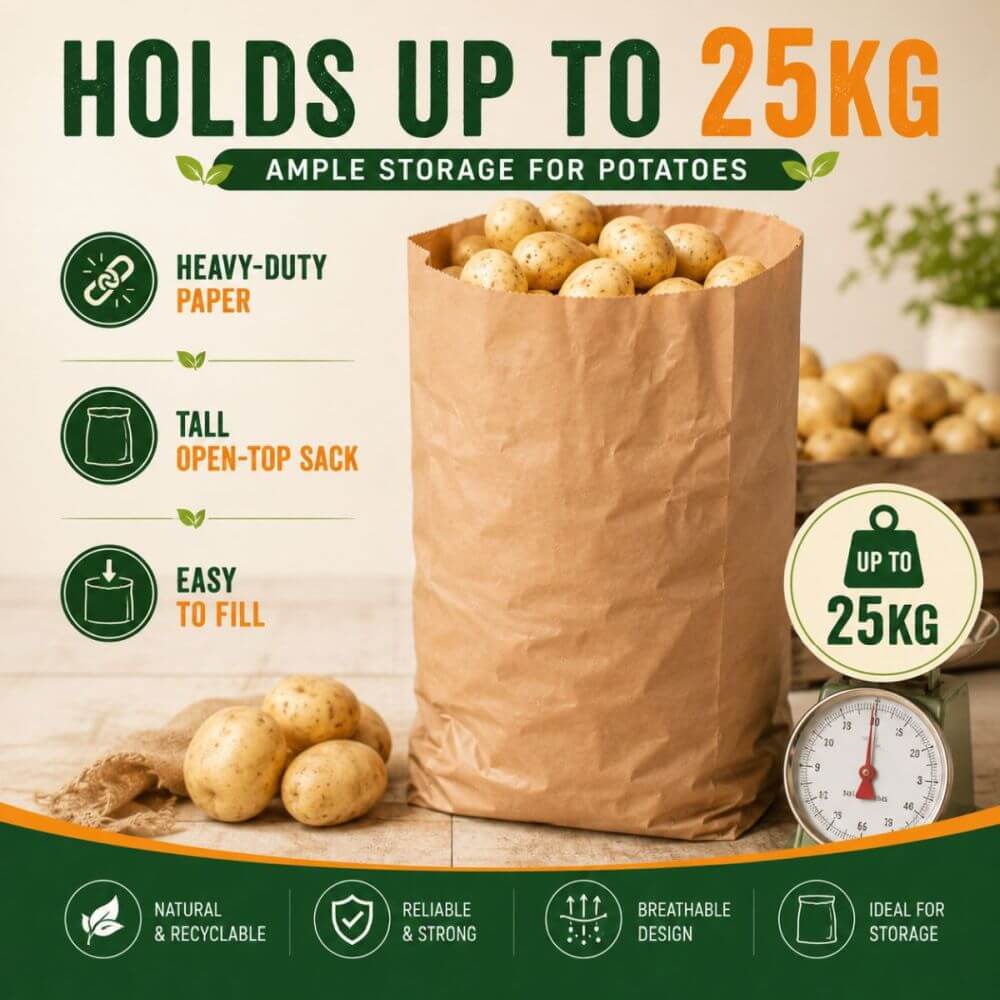 Paper Potato Sacks For Storing Potatoes Up To 25kg