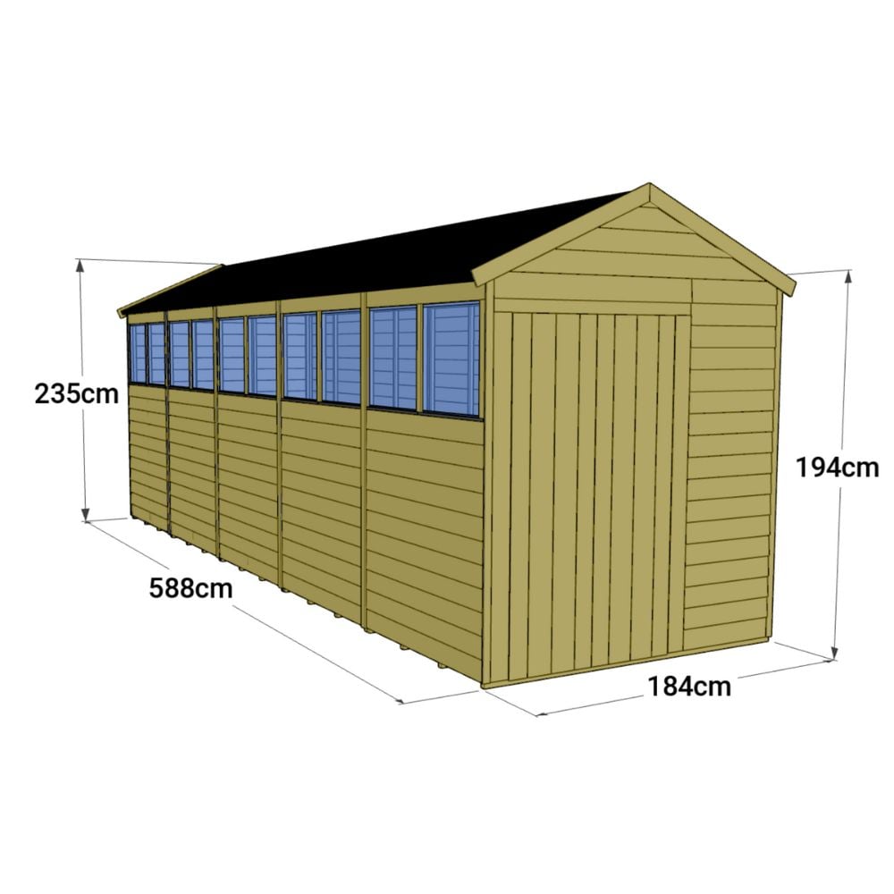 6ft x 20ft shed with dimensions
