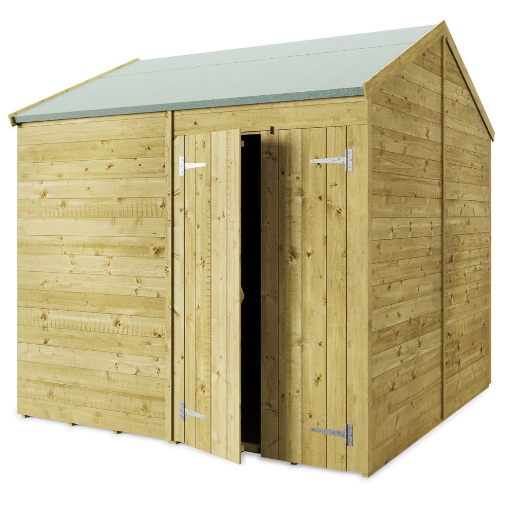 8ft x 8ft garden shed with door on side panel