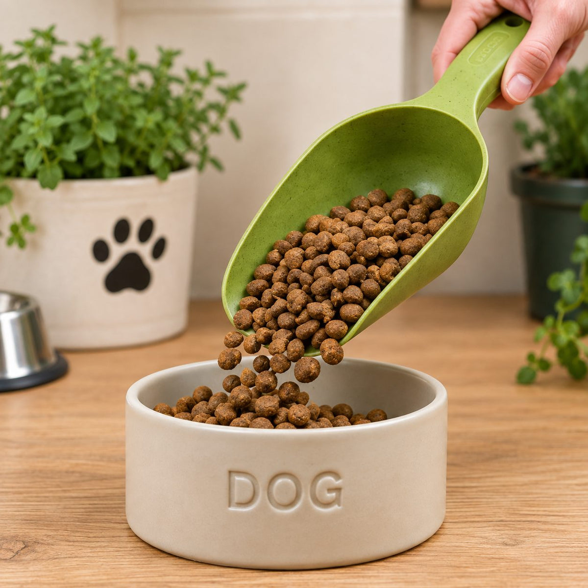 Olive Green Bamboo Compost Scoop 29cm