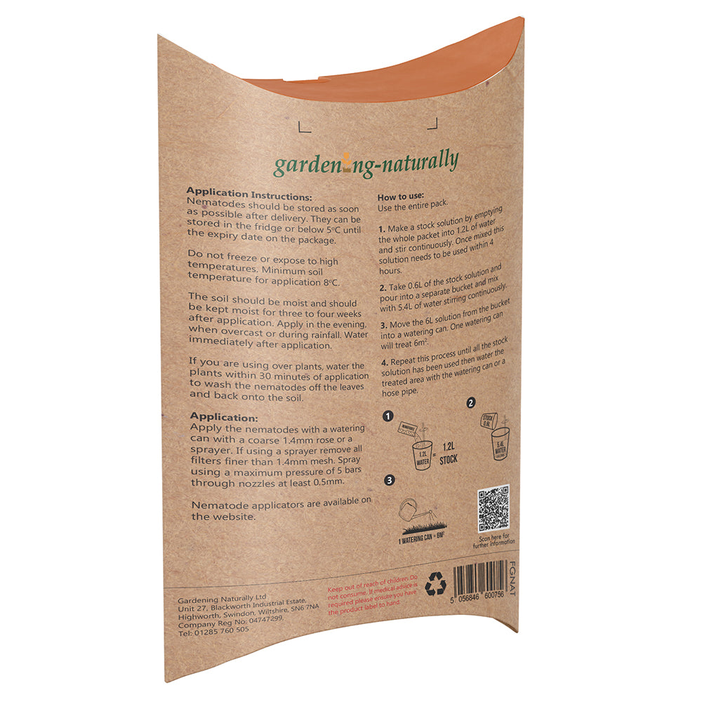 Fungus gnat nematodes back of packet