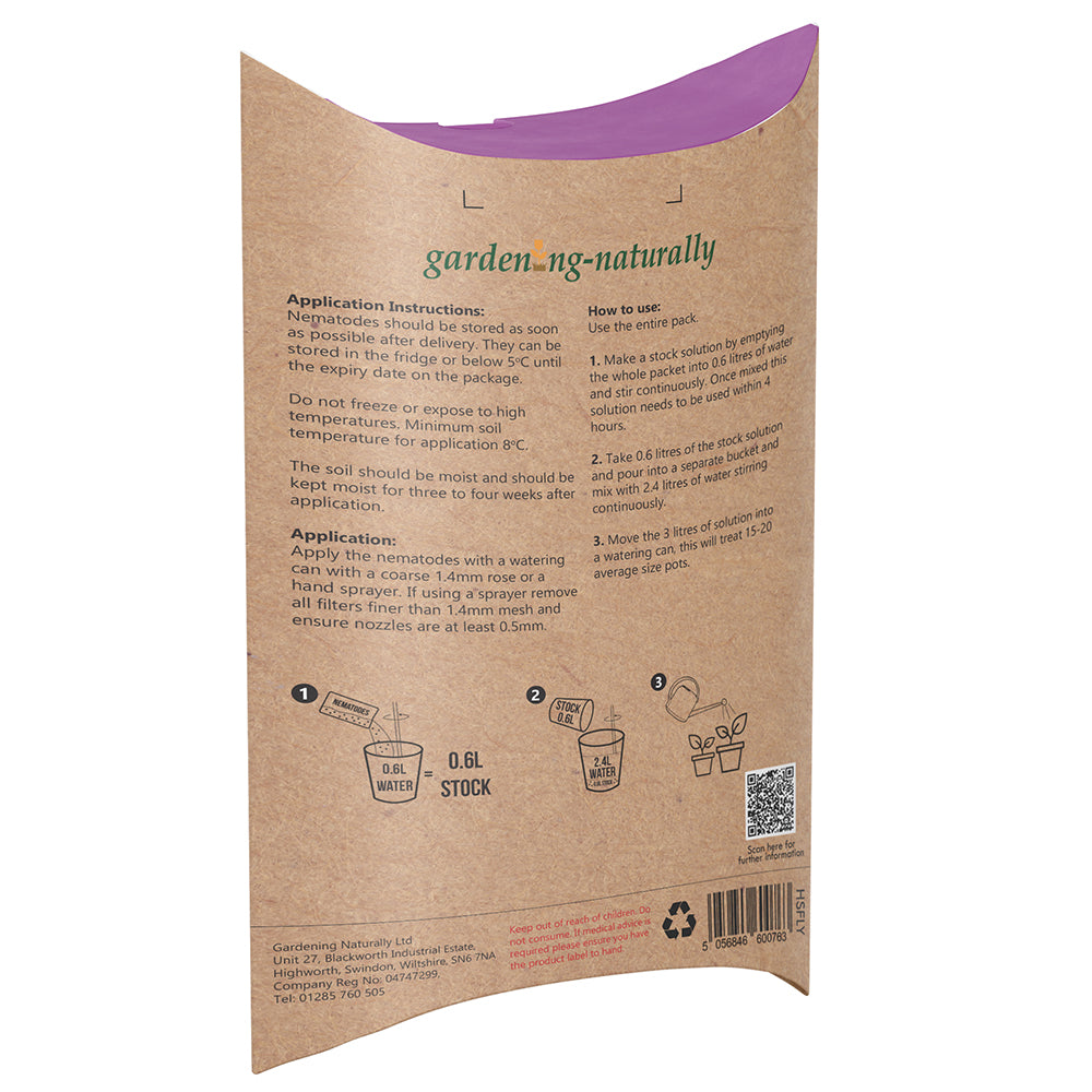 Nematodes for houseflies back of packet