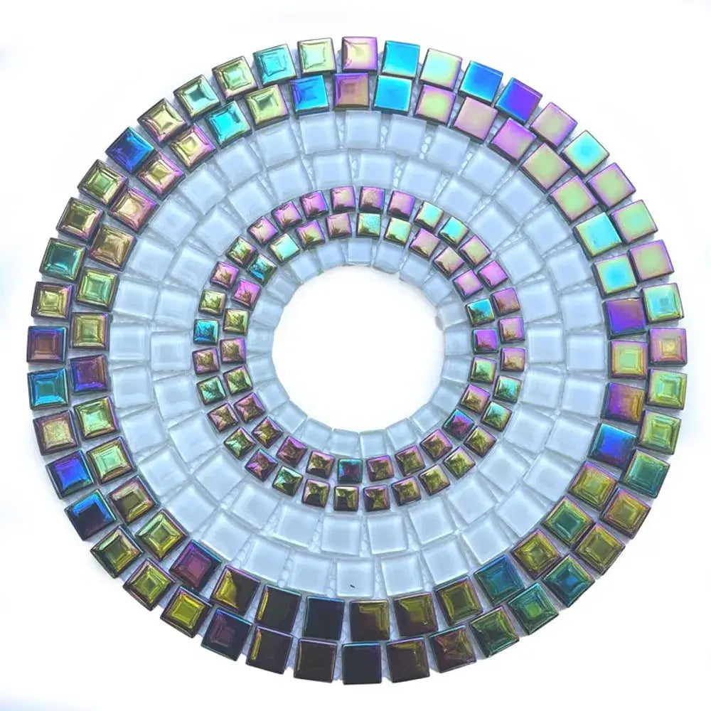Circular mosaic base for water fountain