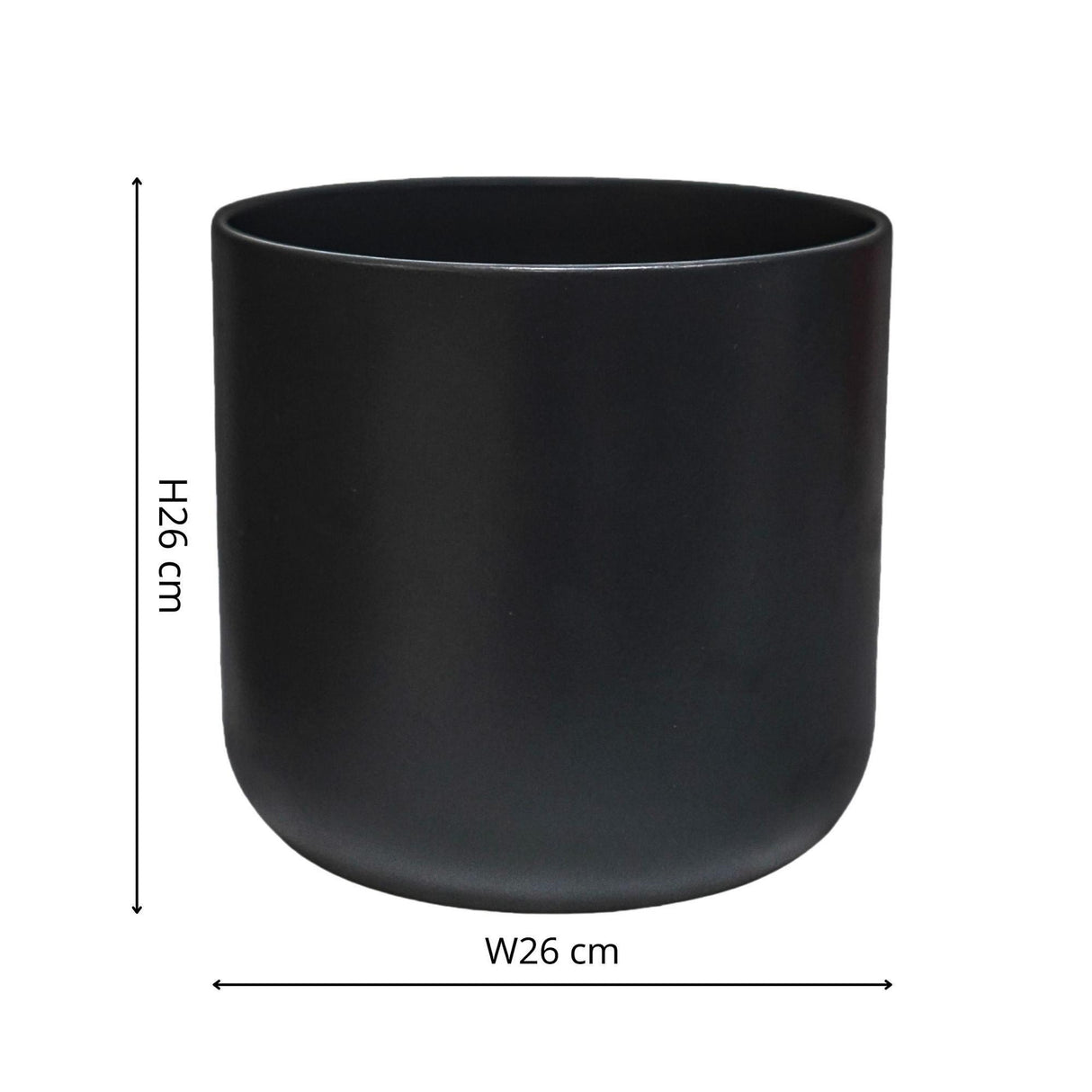 Black Glazed Ceramic Plant Pot