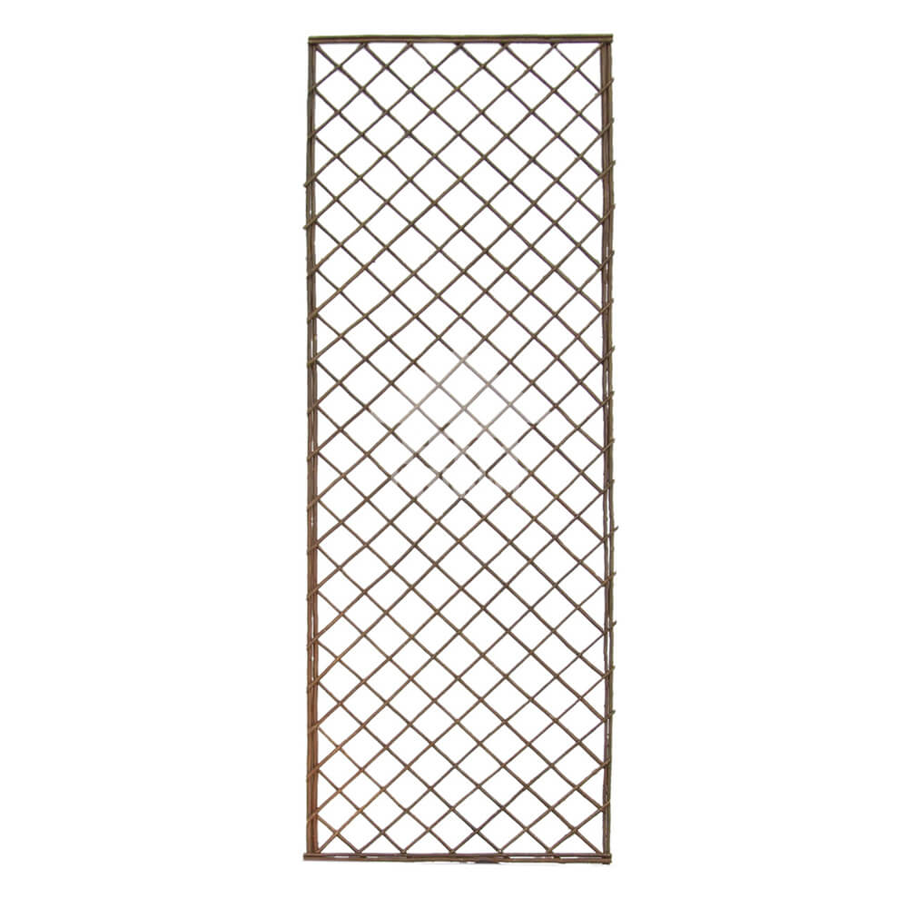 Wooden lattice panel on a white background