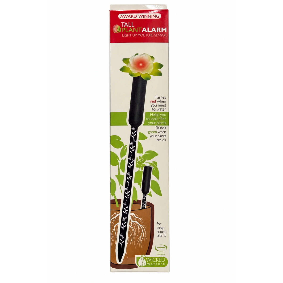 Tall plant moisture alarm sensor