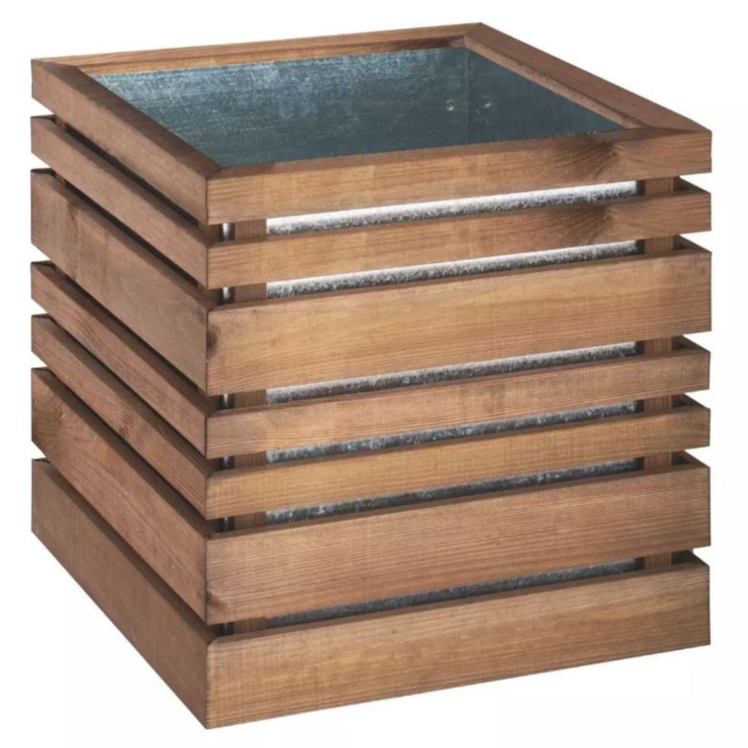 Zinc wooden planter box