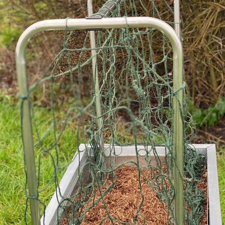 narrow aluminium square hoop in planter