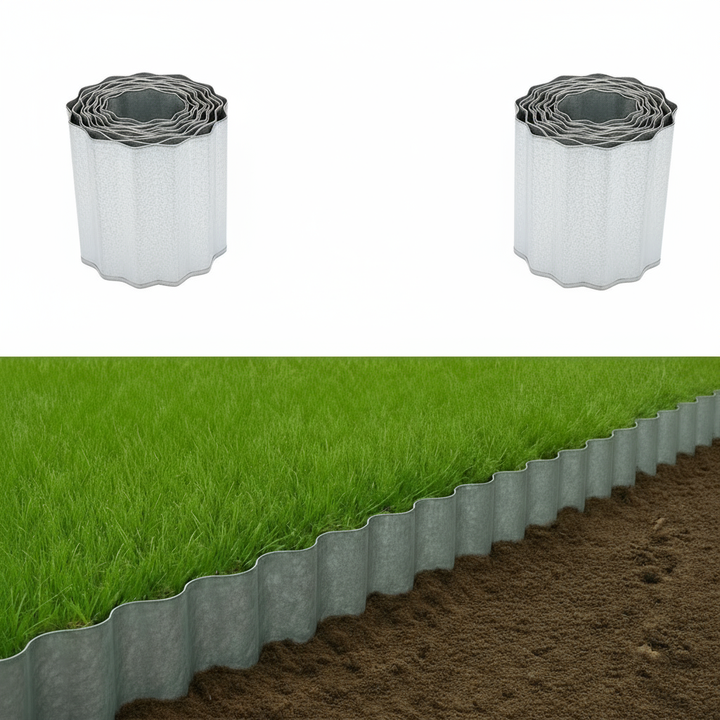 Aluzinc lawn edging two rolls in Silver
