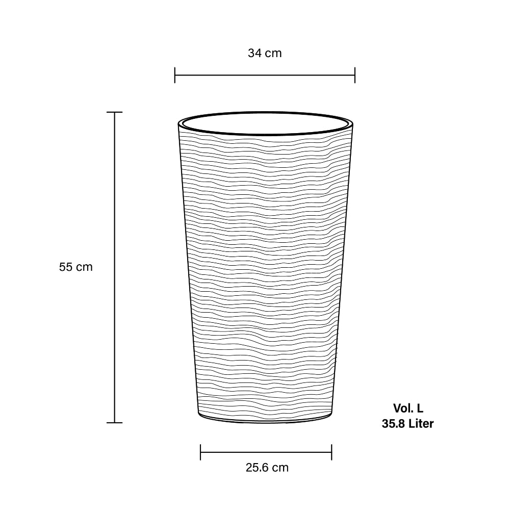 dimensions of the balata garden plant pot