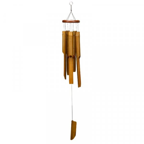Bamboo wind chime on white background