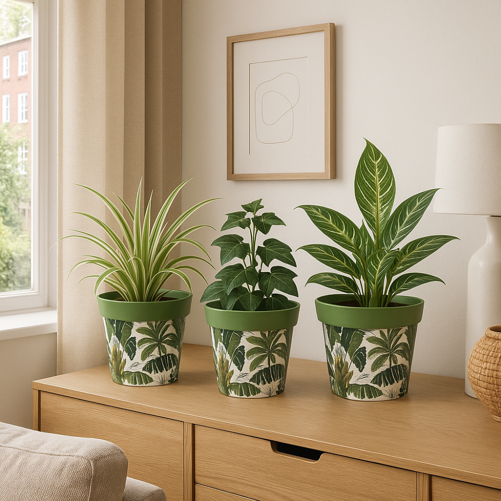 Green Plant Pots inside