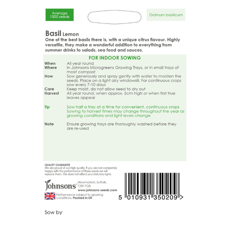 instructions for growing lemon basil seeds