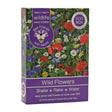 A box of wildflower seeds with a colorful label showing various flowers and the text 'Wild Flowers', indicating the contents are seeds for planting.
