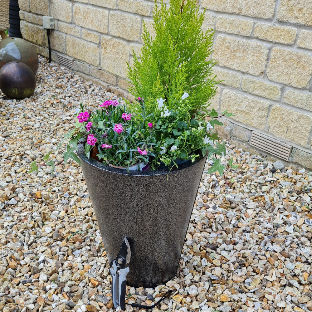 black garden aluzinc cone planter