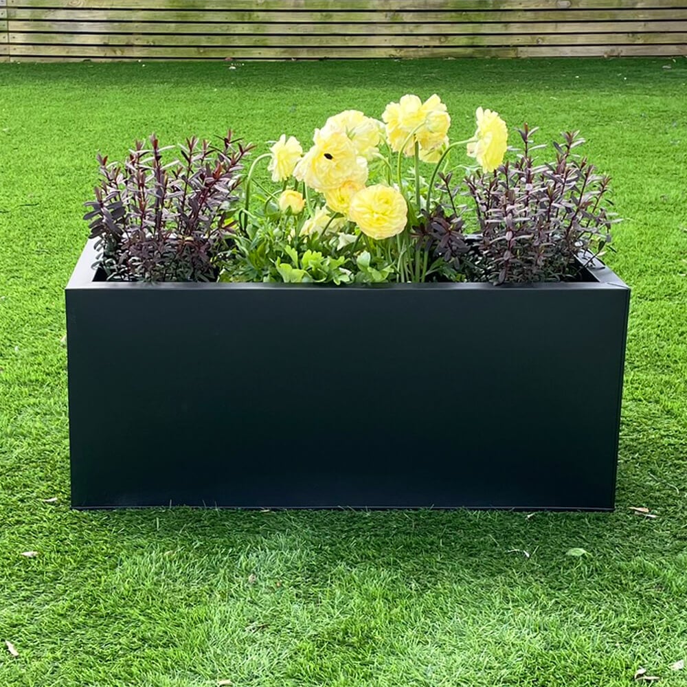 Zinc Trough Garden Planter 1m Aluzinc Black, Silver or Bronze