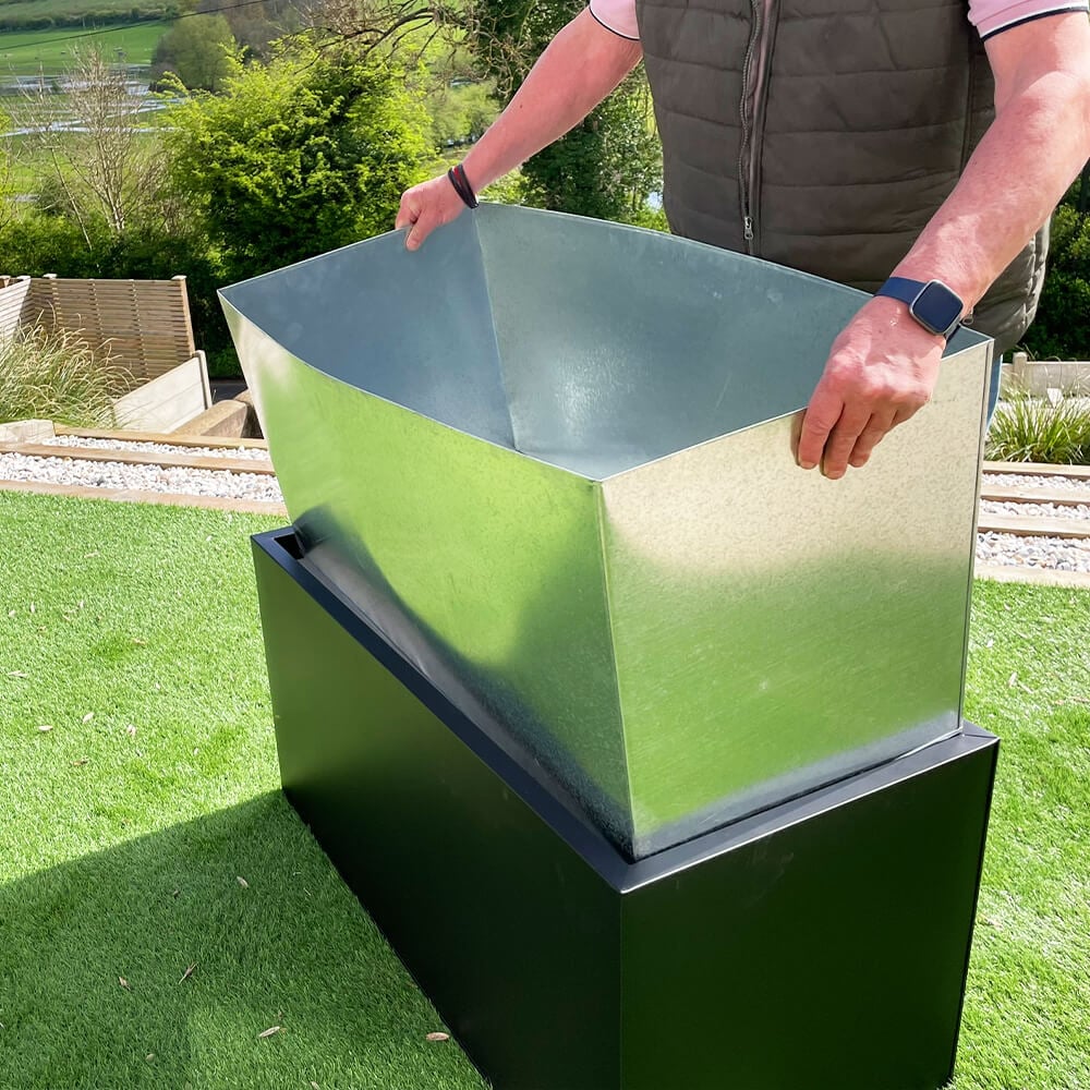 Image showing aluminium liner for Aluzinc trough planter