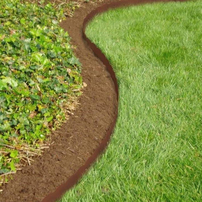 Brown lawn border edging