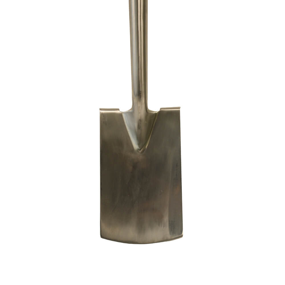 Aluminium garden spade head close up
