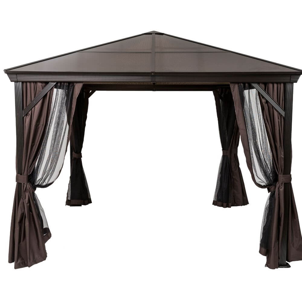 Garden Gazebo Square with curtains