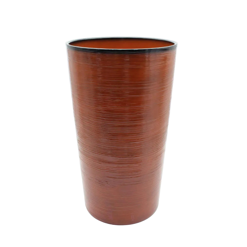 Brown cylindrical vase on a white background