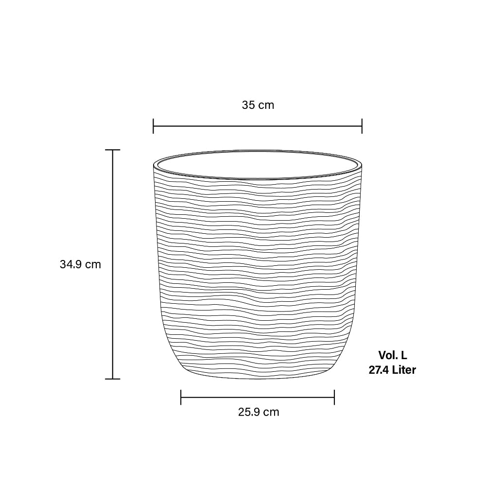 dimensions of the cactus planter line drawing