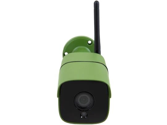 wildlife camera green and black on a white backgound