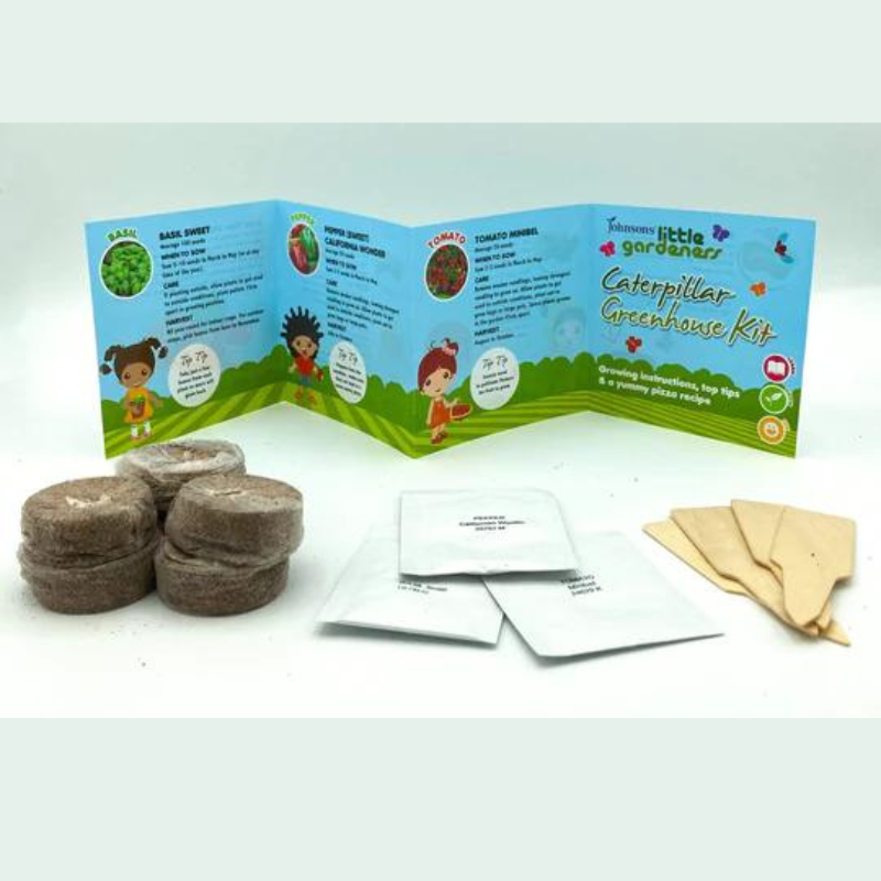 waterpillar greenhouse kit with labels, seeds and coir