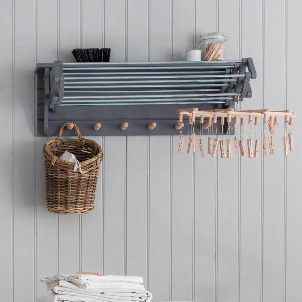 Indoor clothes dryer shelf
