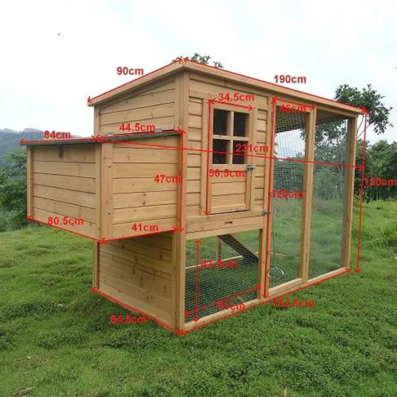 A Chicken Coop with measurements shown