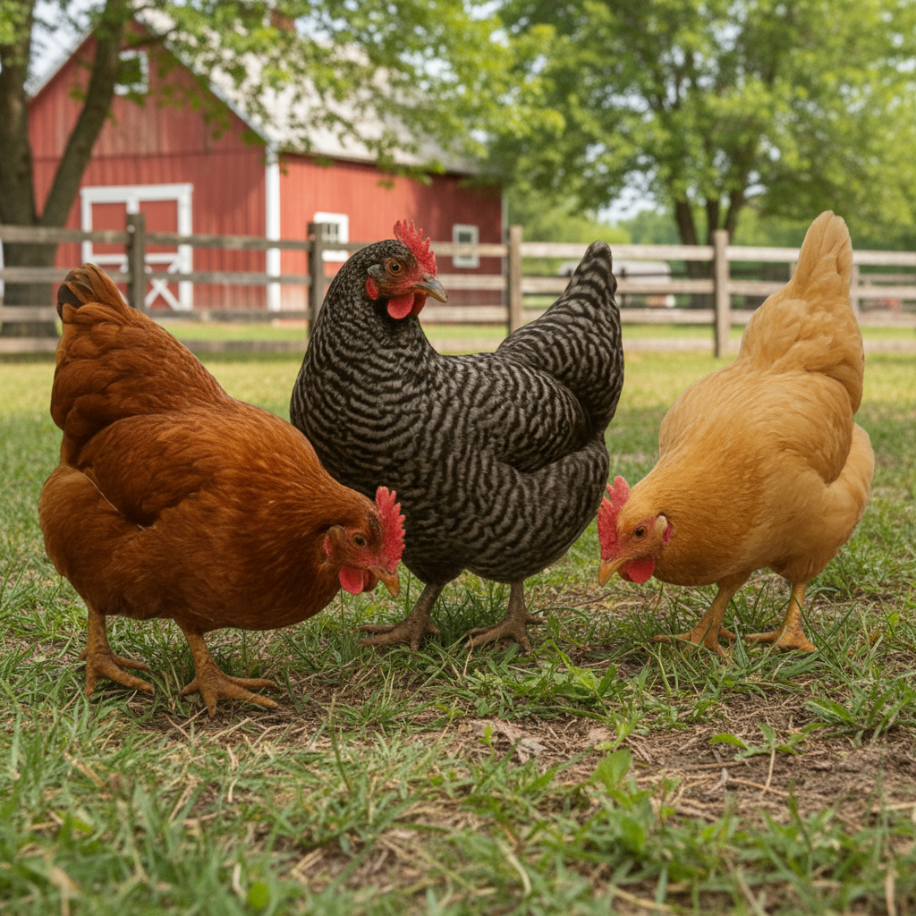 chickens looking around