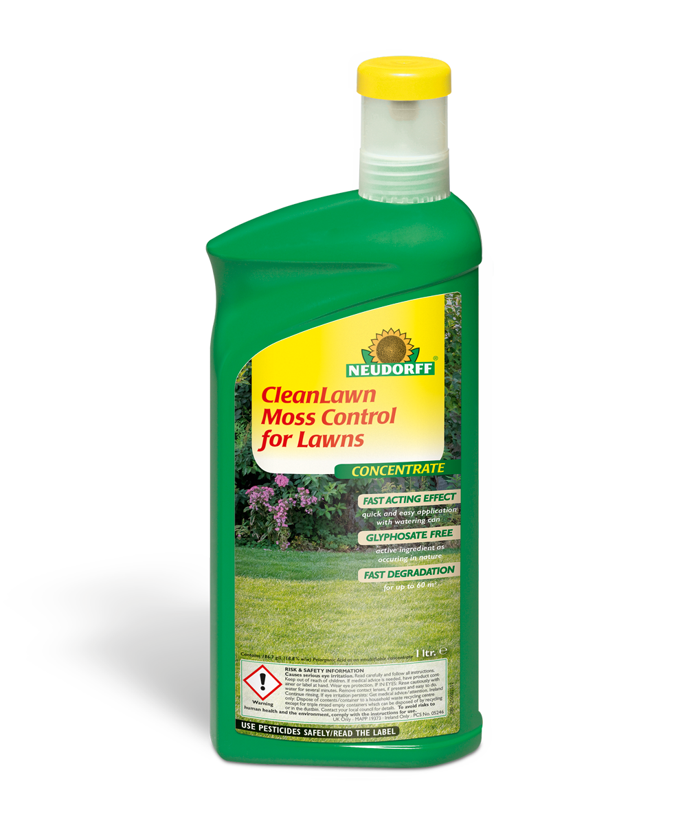 Cleanlawn liquid bottle for moss control on lawns