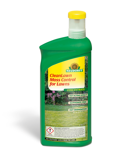 Cleanlawn liquid bottle for moss control on lawns