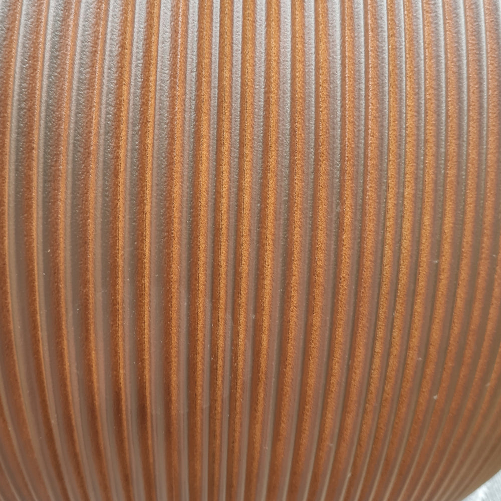 close up of ridged ball cedar planter