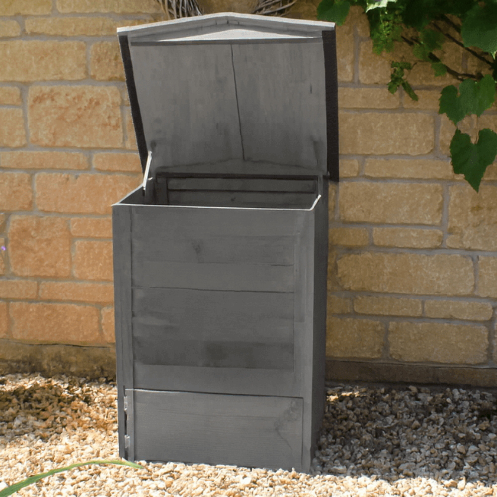 grey outdoor compost bin