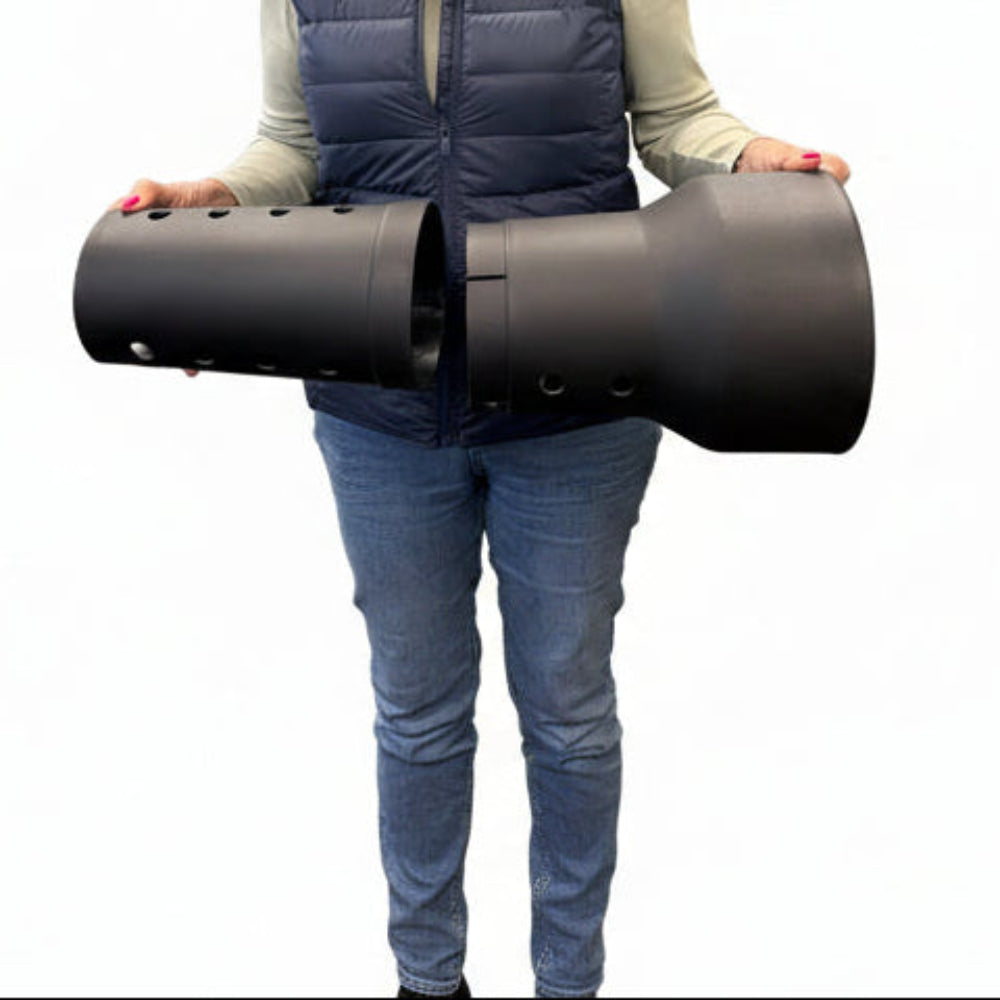 person holding compost tower