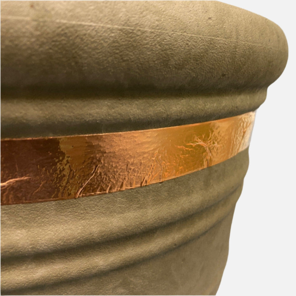 copper slug and snail tape stuck onto pot