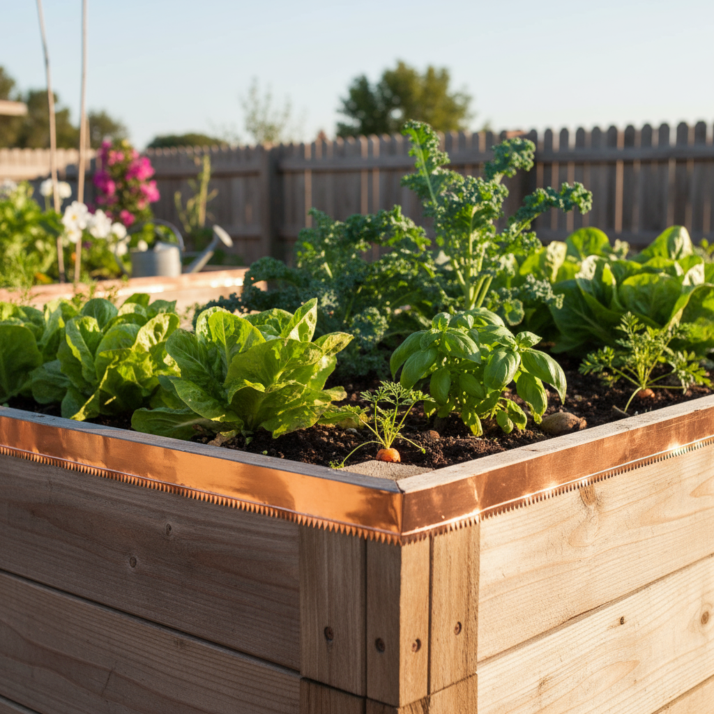 slug and snail tape on a raised bed