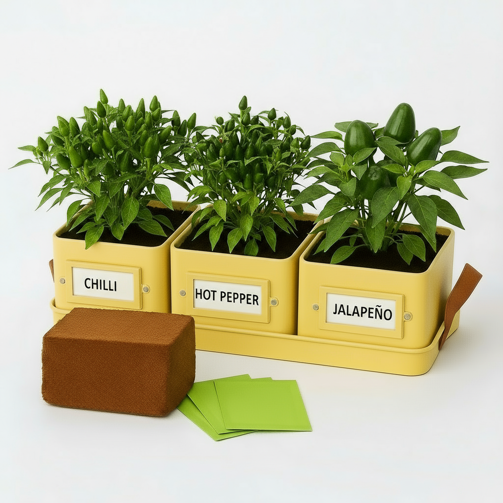 buttercream herb tins with coir and seeds