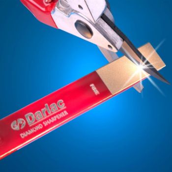 A red and silver diamond tool sharpener