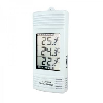 A white digital max/min thermometer