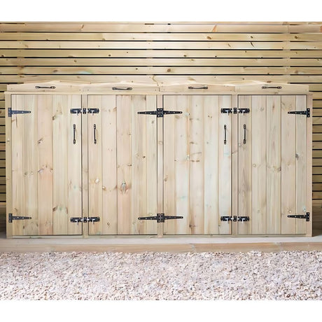 wheelie bin storage 2 compartments with doors closed
