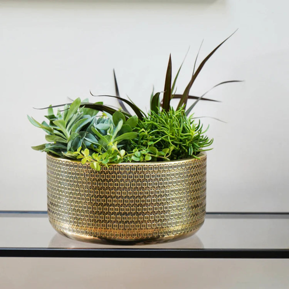 gold embossed planter bowl solis