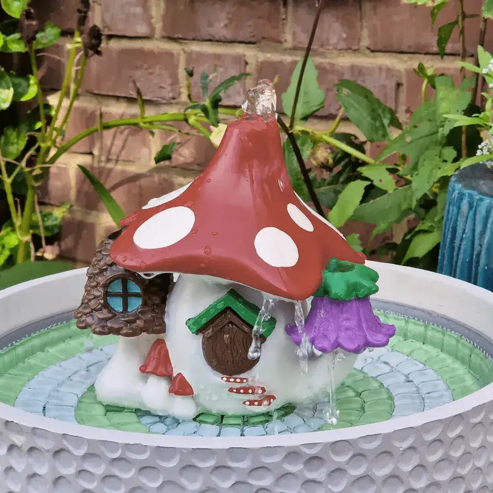 fairy cottage water fountain green base