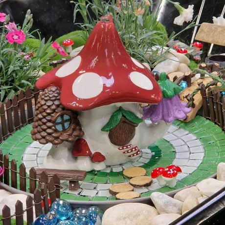 fairy cottage water fountain topper
