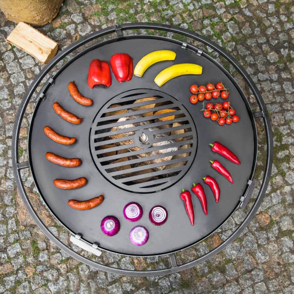 fire pit grill plate top view