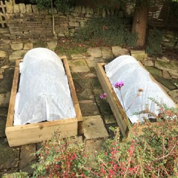 garden fleece over raised beds